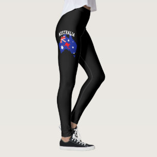 Leggings Bandera australiana azul y roja de Kangroo, país f