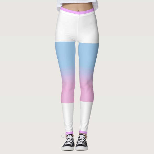 Leggings Bandera bisexual rosa azul blanco raya LGBT (Anverso)