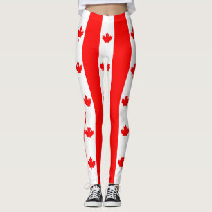 Leggings Bandera canadiense de hojas de arce rojas de Canad