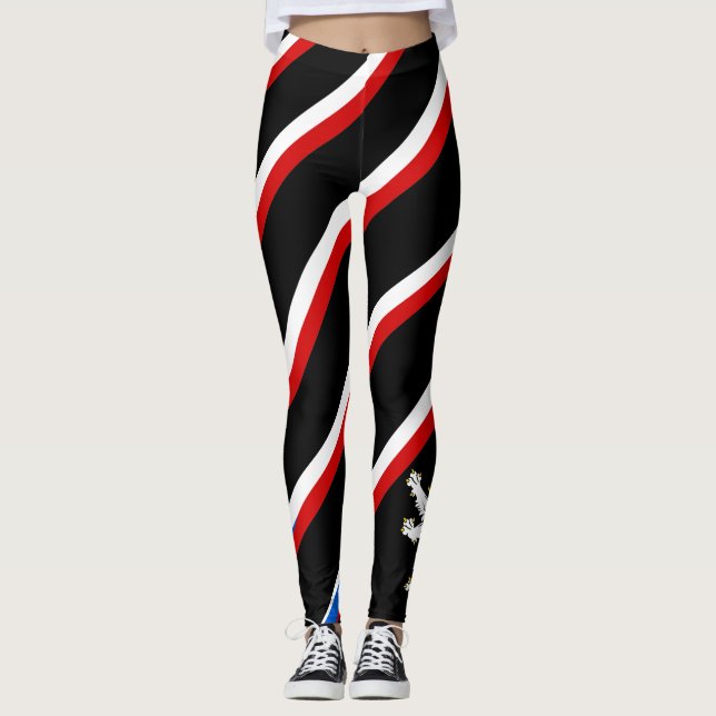 Leggings Bandera checa de las rayas (Anverso)