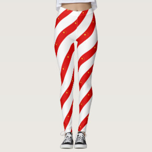 Leggings Bandera china de las rayas