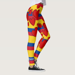 Leggings Bandera colombiana con el corazón rojo
