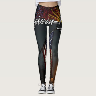 Leggings Bandera Colorida del Espíritu Patriótico Americano