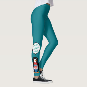 Leggings Bandera croata Penguin parlante personalizada 