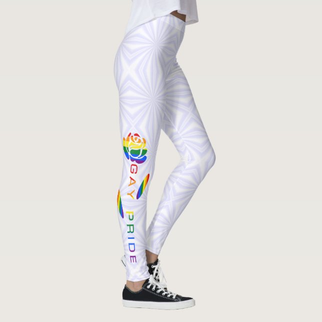 Leggings Bandera de Arcoíris de Orgullo Gay Rosa (Derecha)