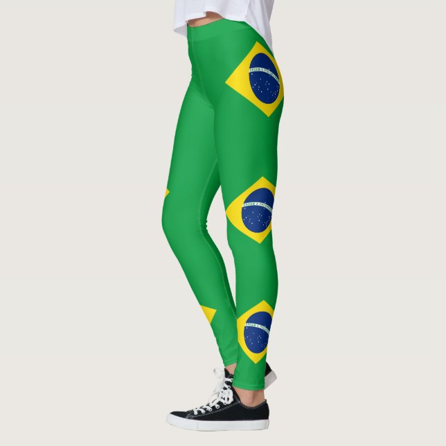 Leggings Bandera de Brasil Patriótica (Izquierda)