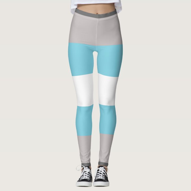 Leggings Bandera de Demiboy Gray Blue White Strit LGBT (Anverso)