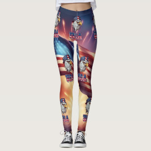 Leggings Bandera de Estados Unidos de águila de impresión c