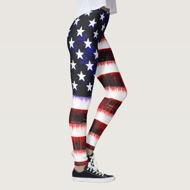 Leggings Bandera de Estados Unidos - Estados Unidos, lloviz (Derecha)