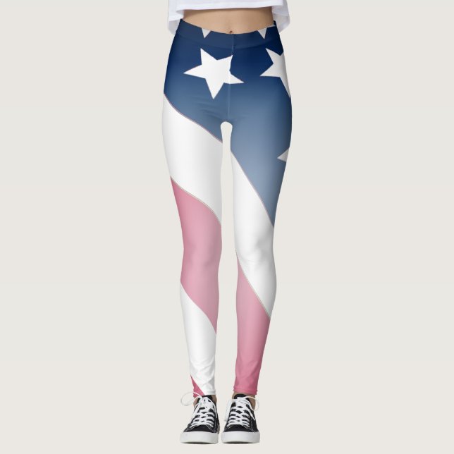Leggings Bandera de Estados Unidos, estrellas en franjas az (Anverso)