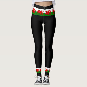 Leggings Bandera de Gales dragón rojo galés