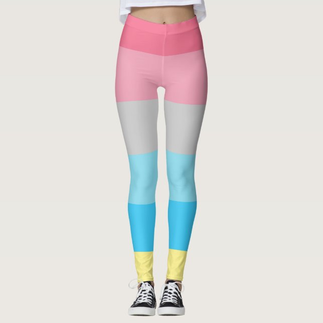 Leggings Bandera de Género Rosa Azul Gris Amarillo Rojo Tir (Anverso)