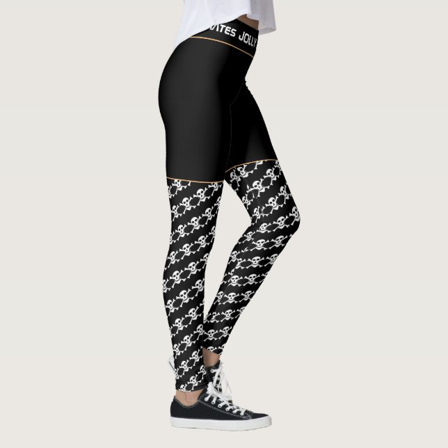 Leggings Bandera de Huesos y Piratas de Jolly Roger Fashion (Derecha)