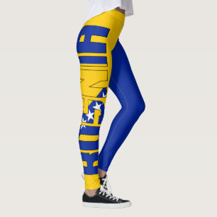 Leggings Bandera de inscripción de Bosnia Estrella Azul ama