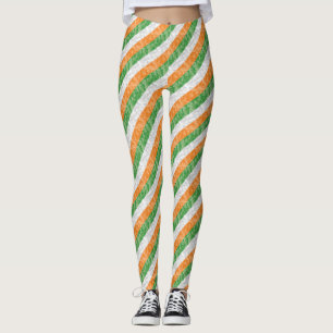 Leggings Bandera de Irlanda con el patrón de shamrock Leggi