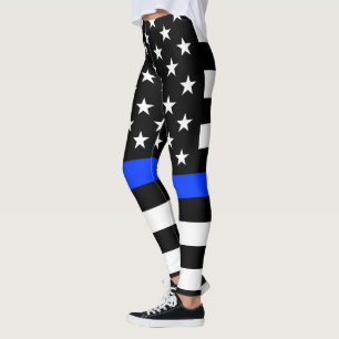 Leggings Bandera de la policía delgada de la línea azul