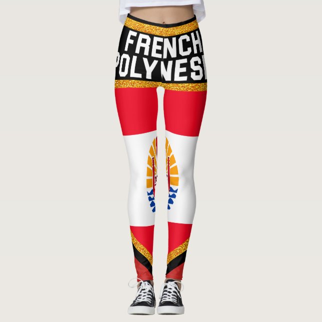Leggings Bandera de la Polinesia Francesa (Anverso)