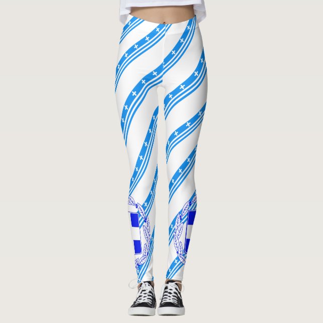 Leggings Bandera de las franjas griegas (Anverso)