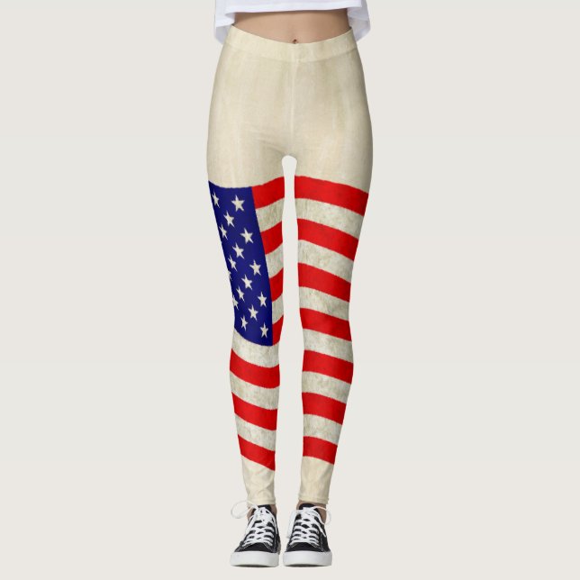 Leggings Bandera de los Estados Unidos de América - gruñido (Anverso)