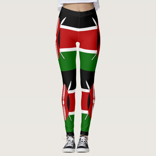 Leggings Bandera de los masái de Kenia Bendera ya Kenya (Anverso)