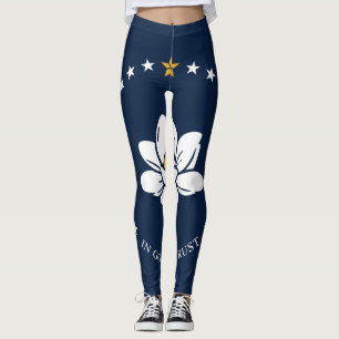 Leggings Bandera de Misisipi - Nueva Bandera de Magnolia