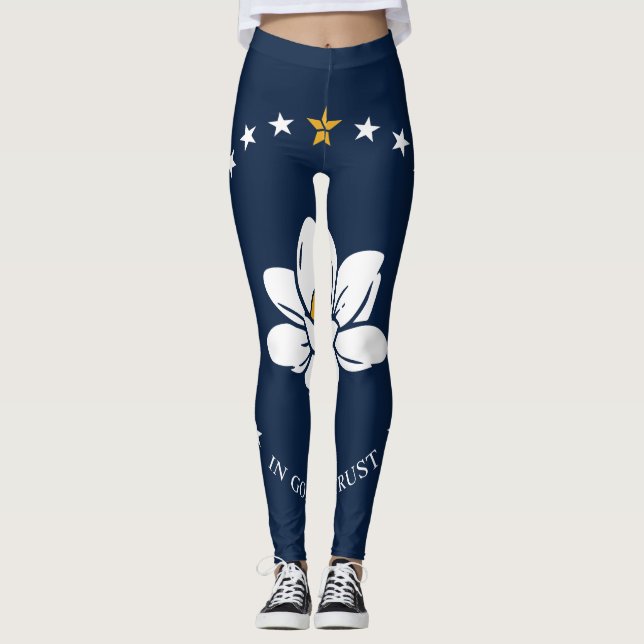 Leggings Bandera de Misisipi - Nueva Bandera de Magnolia (Anverso)