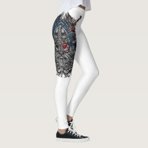 Leggings Bandera de Odin ravens y espadas Viking Mythology