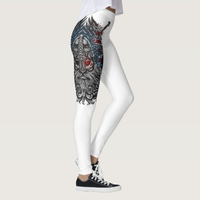 Leggings Bandera de Odin ravens y espadas Viking Mythology  (Derecha)