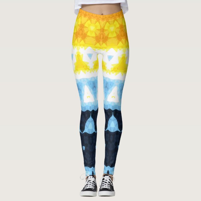 Leggings Bandera de orgullo Boho Groovy Geométrico Abstract (Anverso)