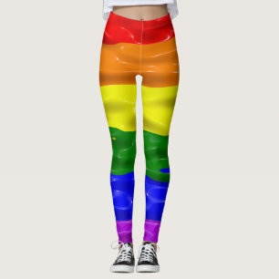 Leggings Bandera de orgullo de SlipperyJoe's brillo líquido