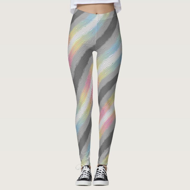 Leggings Bandera de Orgullo Demifluid Abstracta Boho Trippy (Anverso)