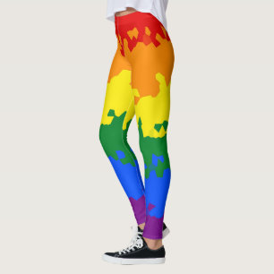 Leggings Bandera de orgullo gay arcoíris abstracto boho fun