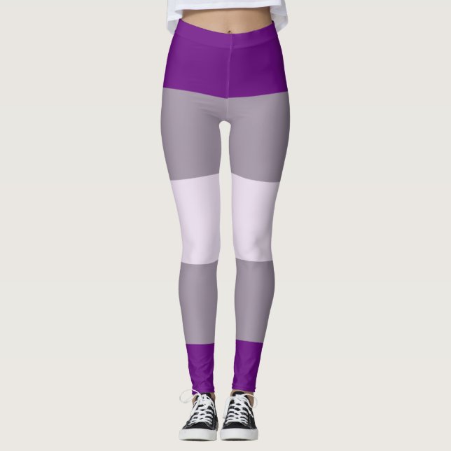 Leggings Bandera de Orgullo Grisesexual (Anverso)