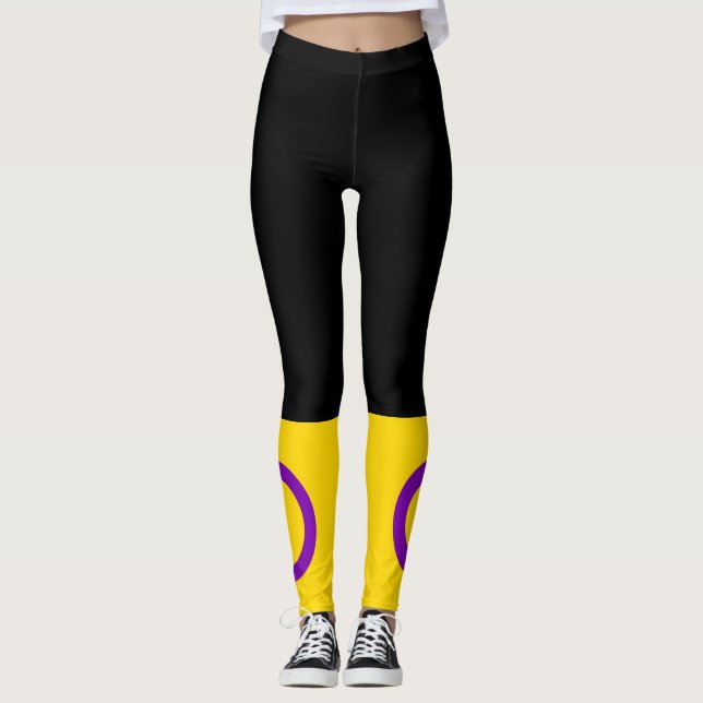 Leggings Bandera de orgullo intersexual (Anverso)