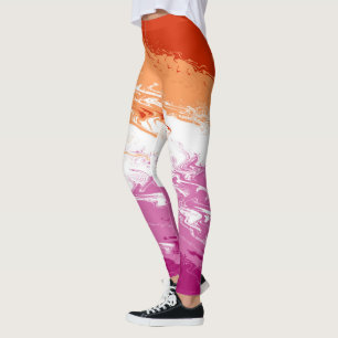 Leggings Bandera de orgullo lésbico abstracto trippy groovy