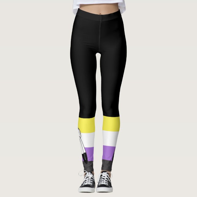 Leggings Bandera de orgullo no binario de dos espíritus (Anverso)