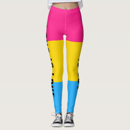 Leggings Bandera de orgullo pansexual arcoíris LGBT texto p