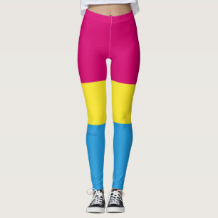 Leggings bandera de orgullo pansexual SlipperyJoe rosa ámba