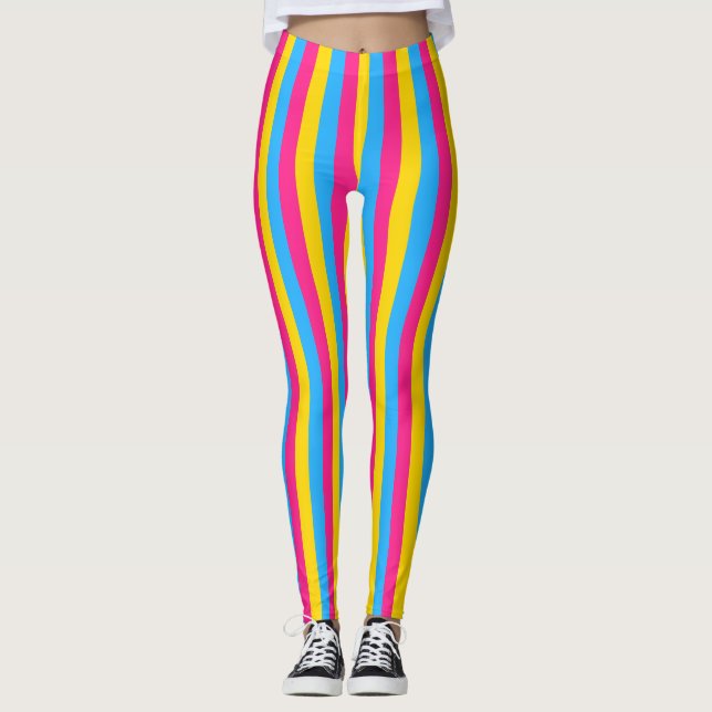 Leggings Bandera de orgullo pansexual vertical (Anverso)