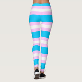 Leggings Bandera de Orgullo Transgénero - Franja Rosa, Azul