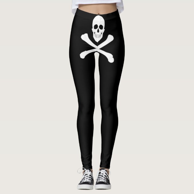 Leggings Bandera de Pirata (Jolly Roger) (Anverso)