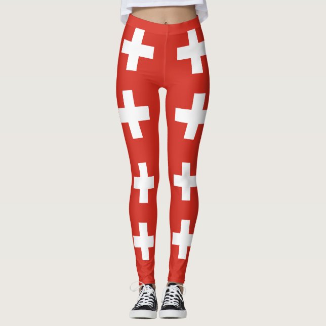 Leggings Bandera de Suiza - cruz blanca (Anverso)