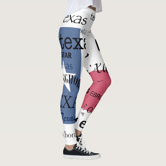Leggings Bandera de Tejas con diseño del texto (Derecha)