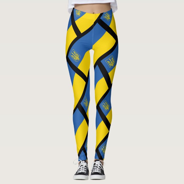 Leggings Bandera de Ucrania con tridente (Anverso)