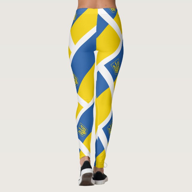 Leggings Bandera de Ucrania con tridente (Reverso)