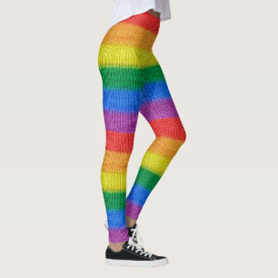 Leggings Bandera del arcoíris de punto rayas patrón continu
