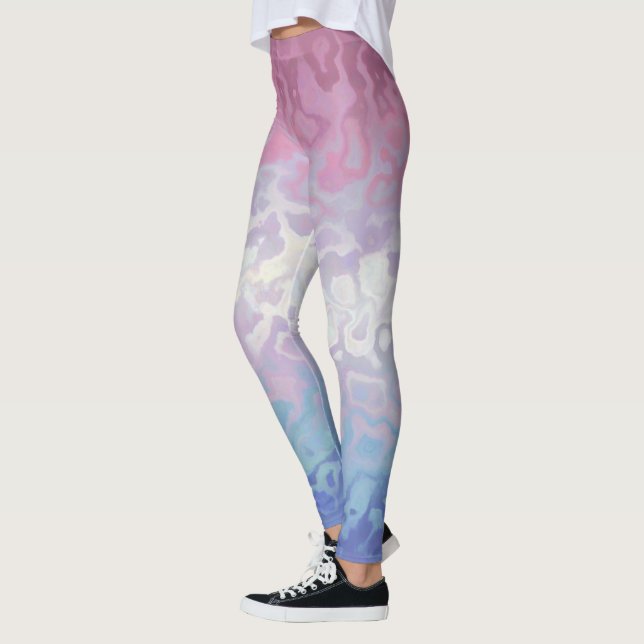 Leggings Bandera del Orgullo Bisexual Trippy Ripply Groovy (Izquierda)