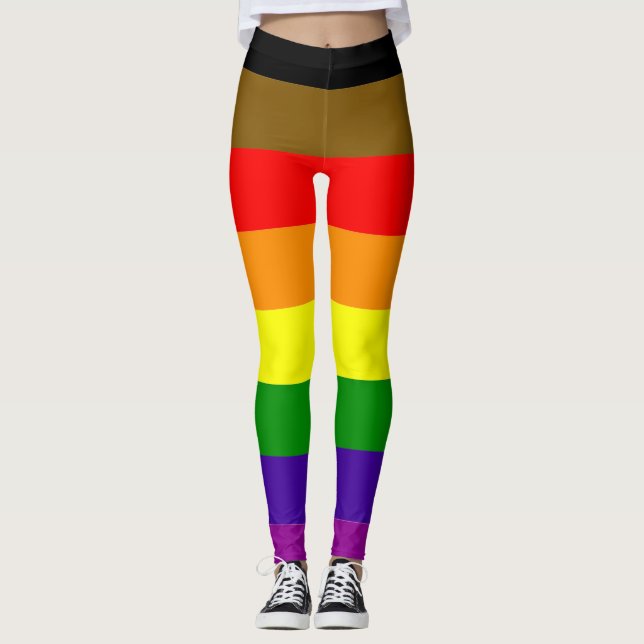 Leggings Bandera del Orgullo de Filadelfia con rastros de a (Anverso)