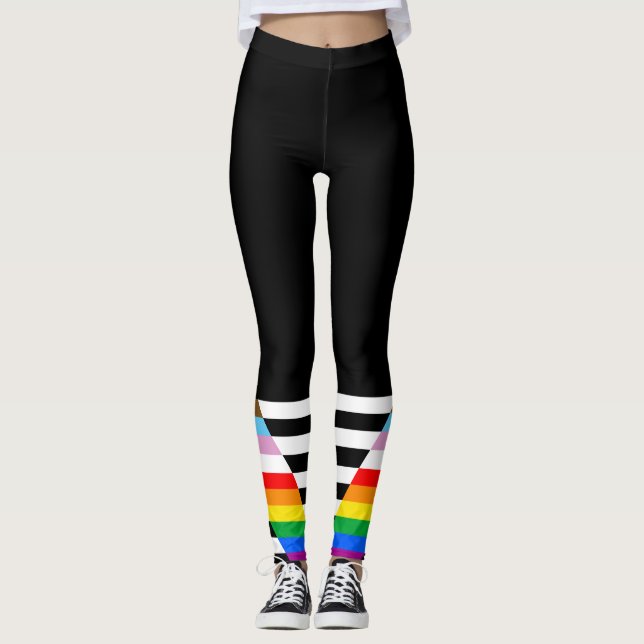 Leggings Bandera del Orgullo del aliado LGBTQ Progress (Anverso)