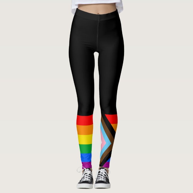 Leggings Bandera del Orgullo del Progreso LGBTQ+ (Anverso)